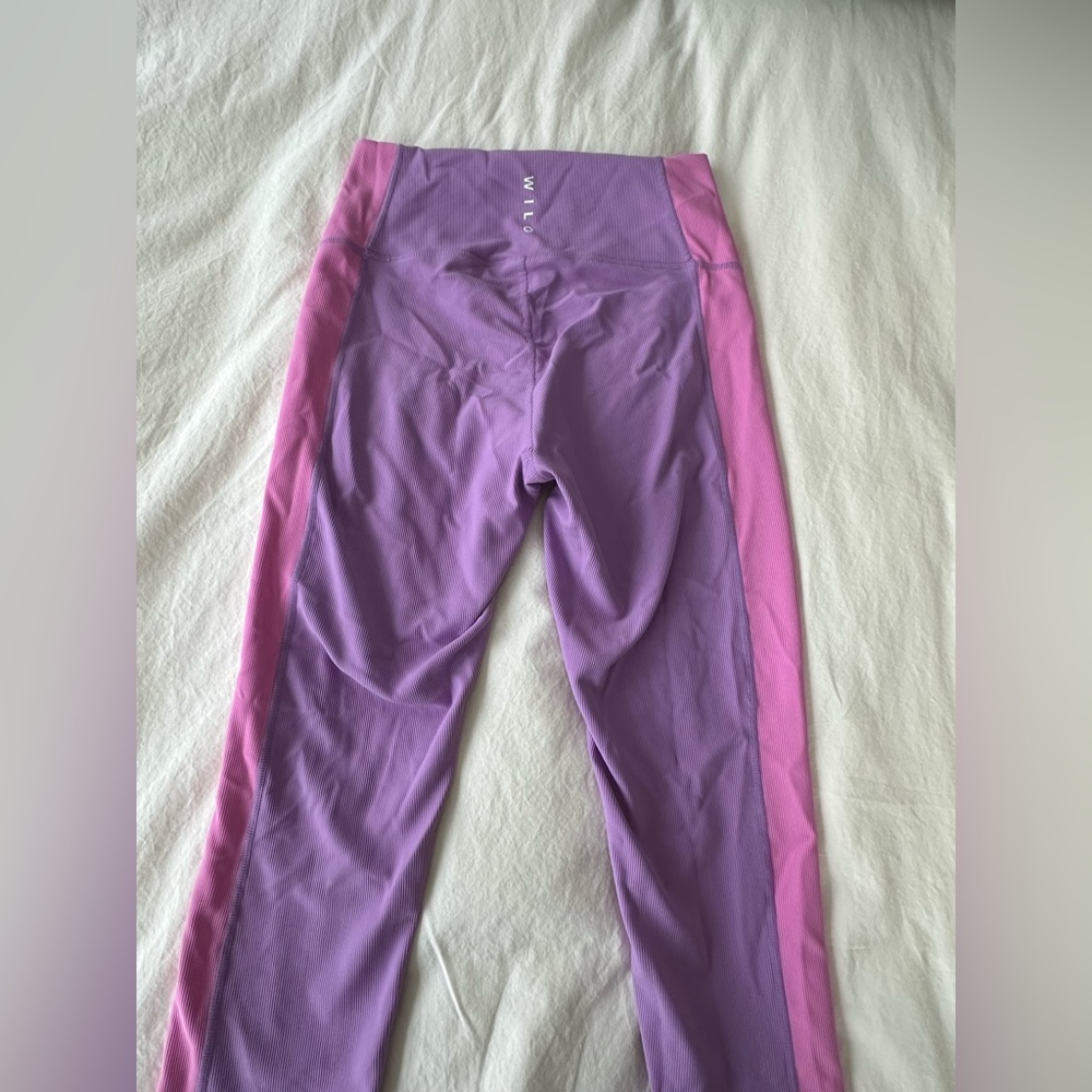 NWT Wilo The Label Australia 2 Peice Color Block Purple Pink Ribbed Size Medium